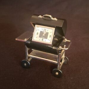 Timex Quartz Mini BBQ Barbecue Grill Metal Novelty Desk Clock
